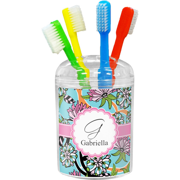 Custom Summer Flowers Toothbrush Holder (Personalized)
