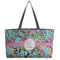 Summer Flowers Tote w/Black Handles - Front View