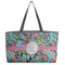 Summer Flowers Beach Totes Bag - w/ Black Handles (Personalized)