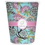 Summer Flowers Waste Basket - Double Sided (White) (Personalized)
