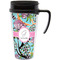 Summer Flowers Travel Mug with Black Handle - Front