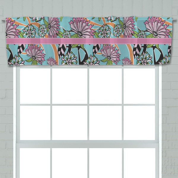 Summer Flowers Valance - Closeup on window