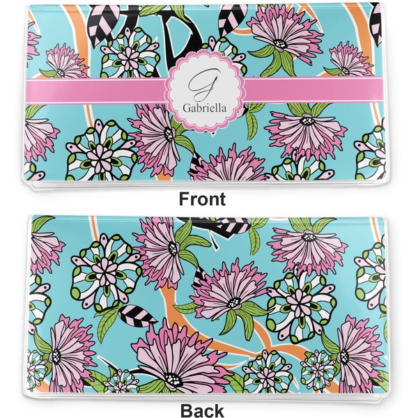 Summer Flowers Vinyl Check Book Cover - Front and Back