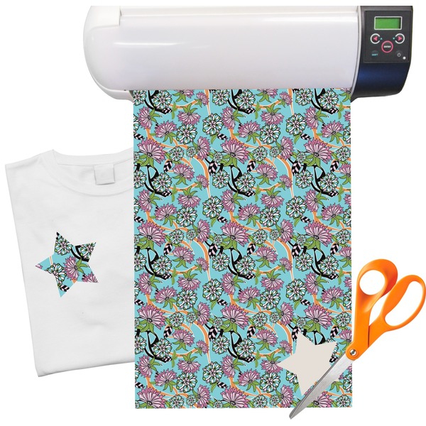 Custom Summer Flowers Heat Transfer Vinyl Sheet (12"x18")