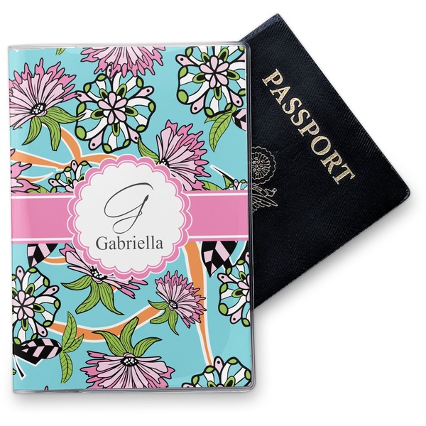 Custom Summer Flowers Vinyl Passport Holder (Personalized)