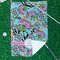 Summer Flowers Waffle Weave Golf Towel - In Context