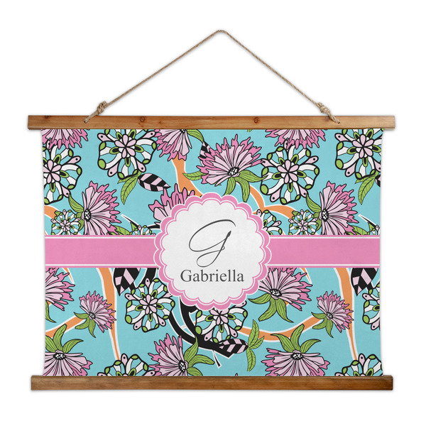 Custom Summer Flowers Wall Hanging Tapestry - Wide (Personalized)