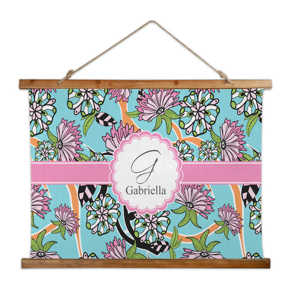 Custom Summer Flowers Wall Hanging Tapestry - Wide (Personalized)