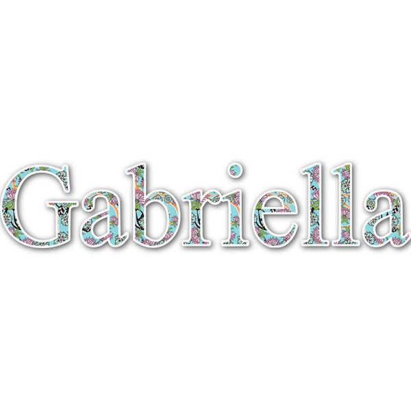 Custom Summer Flowers Name/Text Decal - Large (Personalized)