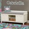 Summer Flowers Wall Name Decal Above Storage bench