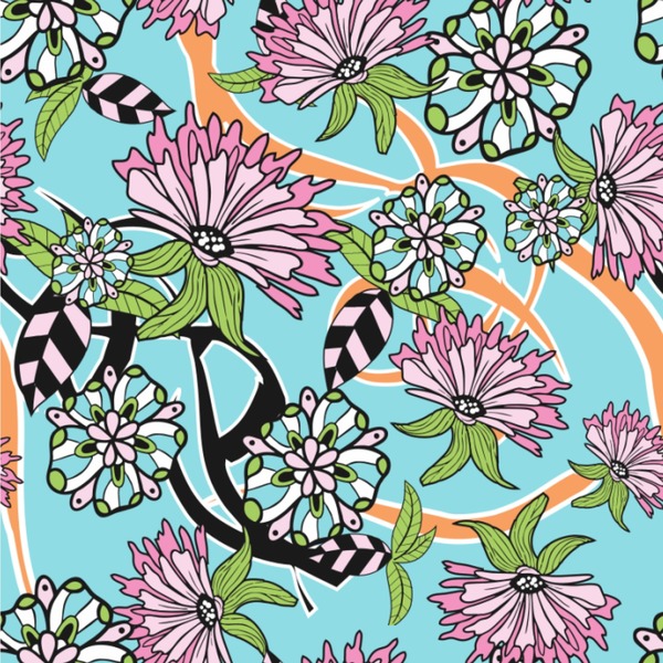 Custom Summer Flowers Wallpaper & Surface Covering (Peel & Stick 24"x 24" Sample)