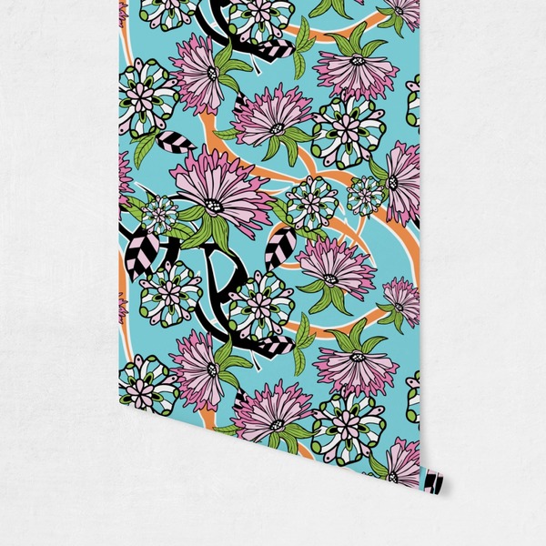 Summer Flowers Wallpaper on Wall