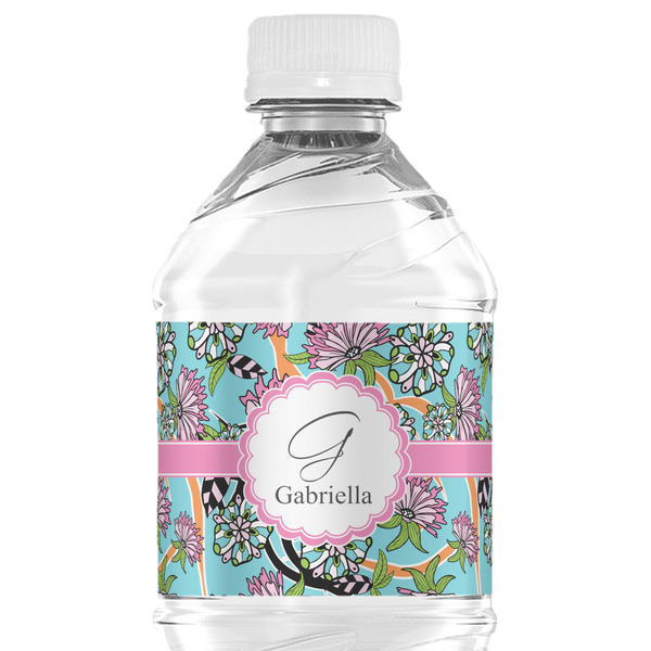 Custom Summer Flowers Water Bottle Labels - Custom Sized (Personalized)