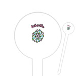 Summer Flowers Cocktail Picks - Round Plastic (Personalized)