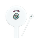 Summer Flowers Round Plastic Stir Sticks (Personalized)