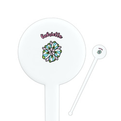 Summer Flowers Round Plastic Stir Sticks (Personalized)
