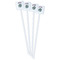 Summer Flowers White Plastic Stir Stick - Single Sided - Square - Front