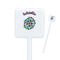 Summer Flowers Square Plastic Stir Sticks (Personalized)