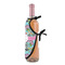 Summer Flowers Wine Bottle Apron - DETAIL WITH CLIP ON NECK