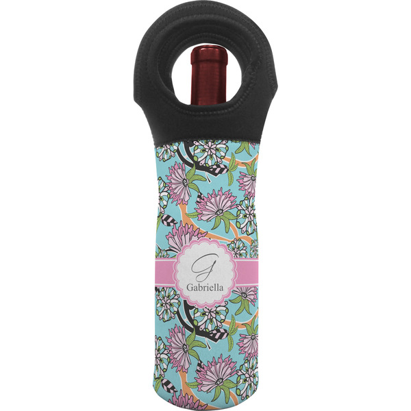 Custom Summer Flowers Wine Tote Bag (Personalized)