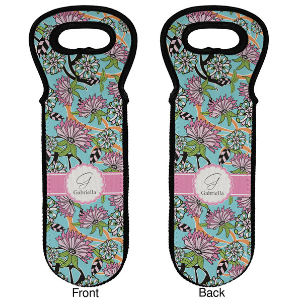 Summer Flowers Wine Tote Front & Back