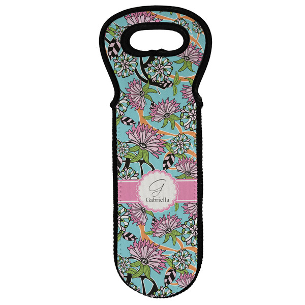 Custom Summer Flowers Wine Tote Bag (Personalized)
