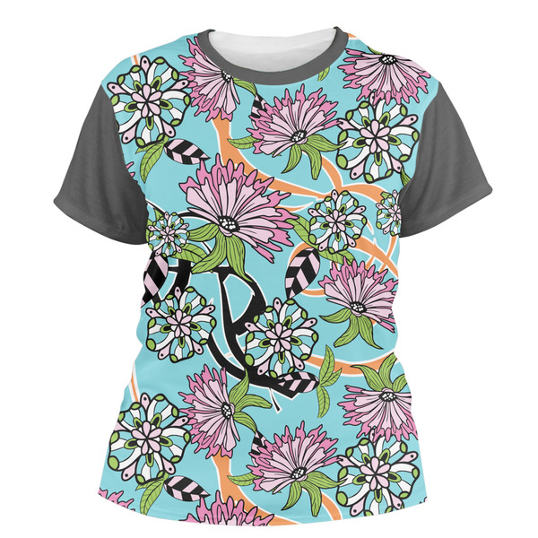 Custom Summer Flowers Women's Crew T-Shirt - Small