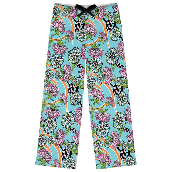 Custom Summer Flowers Womens Pajama Pants - M
