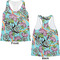 Summer Flowers Womens Racerback Tank Tops - Medium - Front and Back