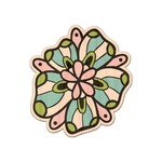 Summer Flowers Genuine Maple or Cherry Wood Sticker