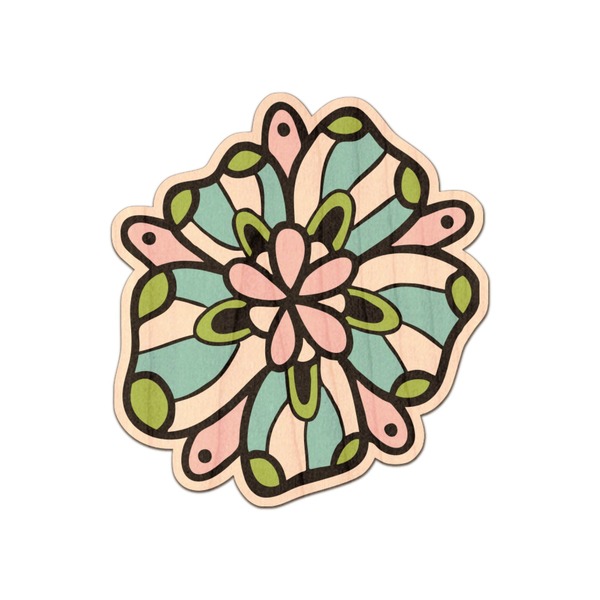 Custom Summer Flowers Genuine Maple or Cherry Wood Sticker