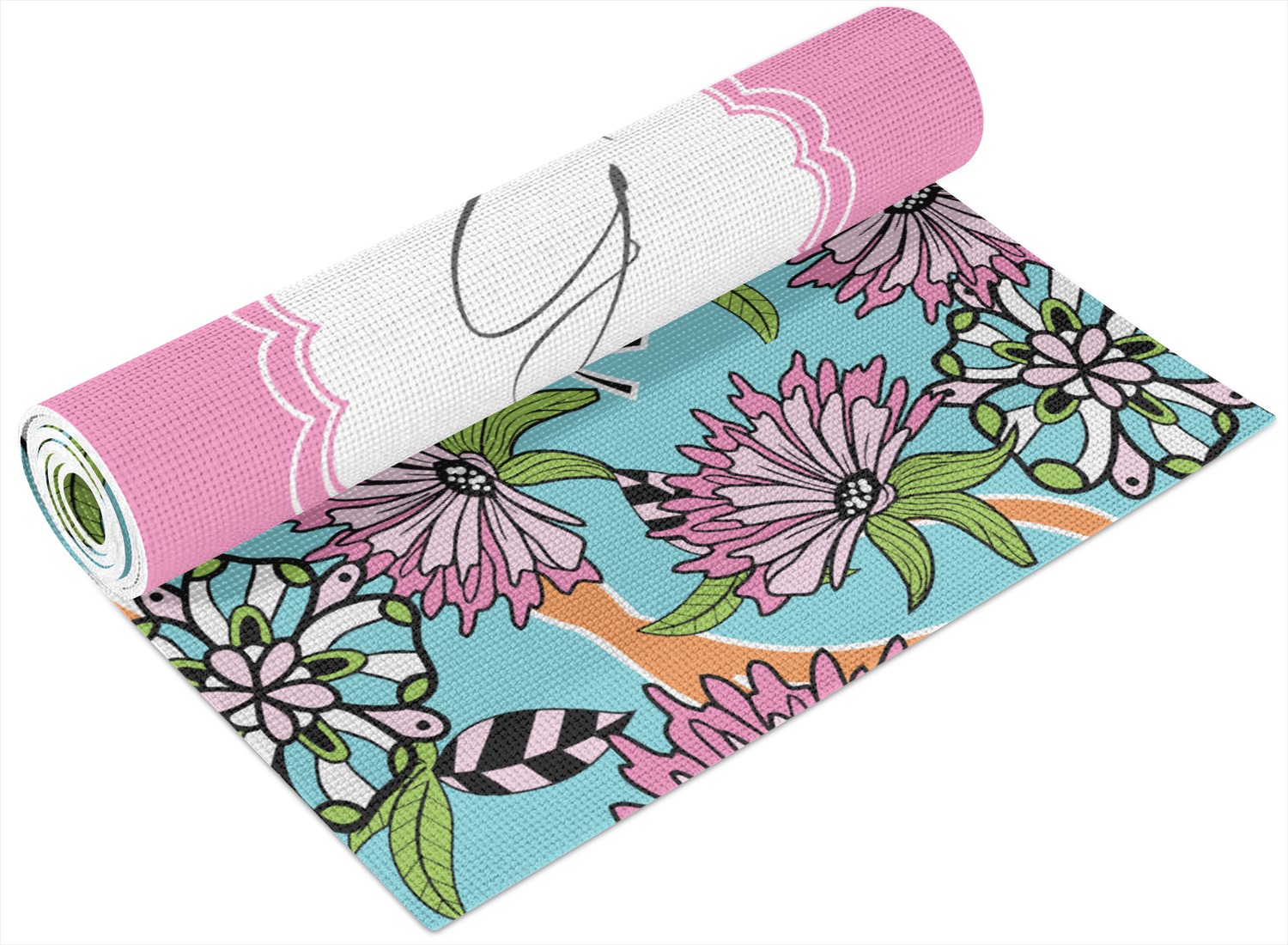 Summer Flowers Yoga Mat Printed Front and Back (Personalized