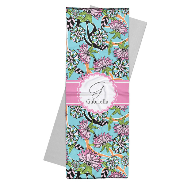 Custom Summer Flowers Yoga Mat Towel (Personalized)
