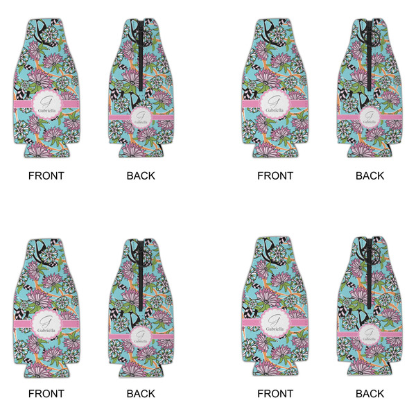 Summer Flowers Zipper Bottle Cooler - Set of 4 - APPROVAL