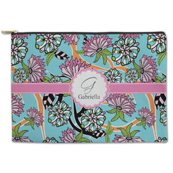 Summer Flowers Zipper Pouch - Large - 12.5"x8.5" (Personalized)