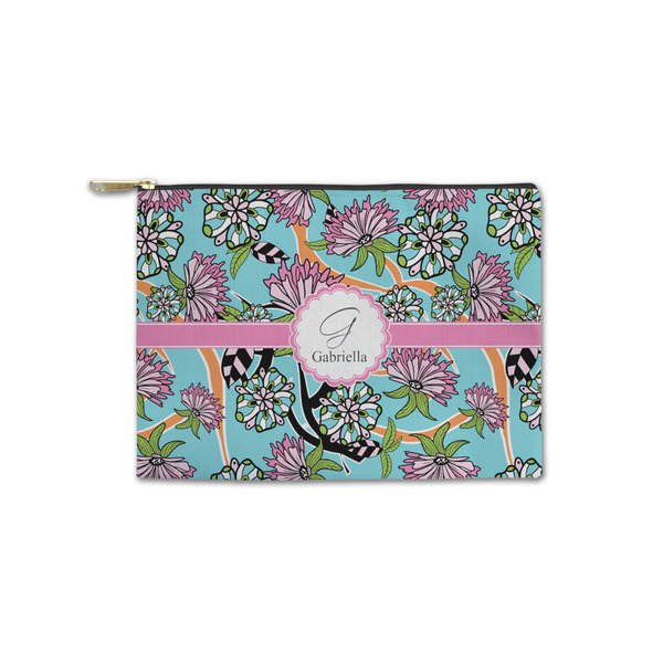 Custom Summer Flowers Zipper Pouch - Small - 8.5"x6" (Personalized)