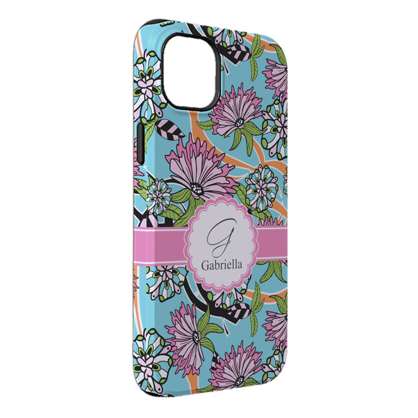 Custom Summer Flowers iPhone Case - Rubber Lined - iPhone 14 Plus (Personalized)