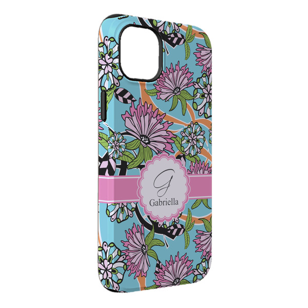 Custom Summer Flowers iPhone Case - Rubber Lined - iPhone 14 Pro Max (Personalized)