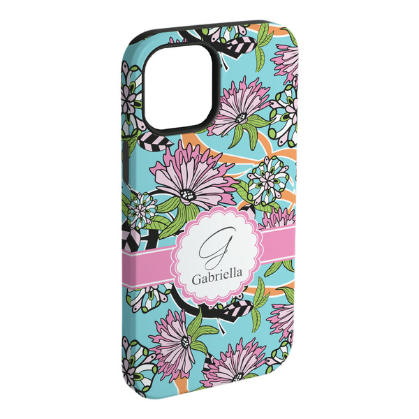 Custom Summer Flowers iPhone Case - Rubber Lined - iPhone 15 Pro Max (Personalized)