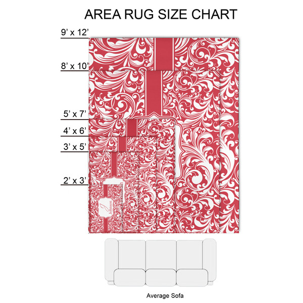 Swirl 2'x3' Indoor Area Rugs - Size Chart