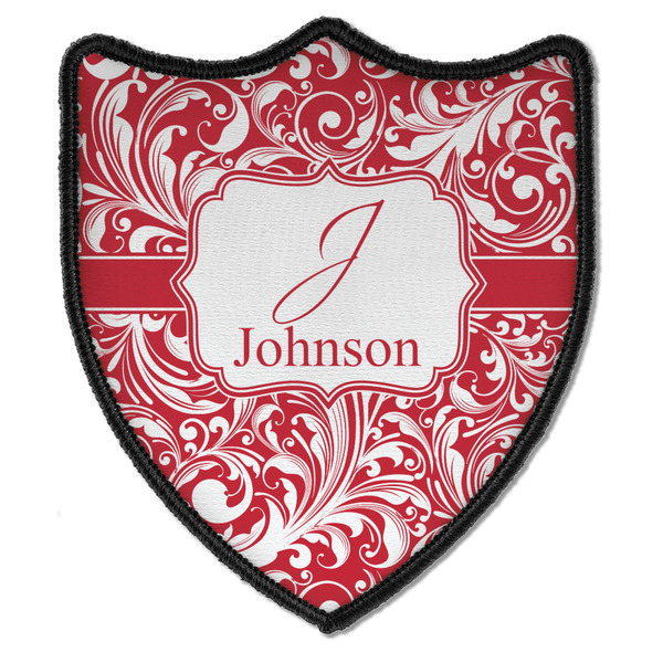 Custom Swirl Iron On Shield Patch B w/ Name and Initial