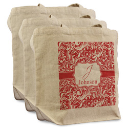 Swirl Reusable Cotton Grocery Bags - Set of 3 (Personalized)