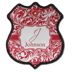 Swirl Iron On Shield Patch C w/ Name and Initial