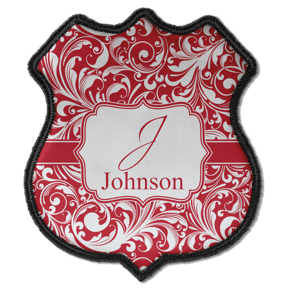 Custom Swirl Iron On Shield Patch C w/ Name and Initial