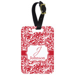 Swirl Metal Luggage Tag w/ Name and Initial