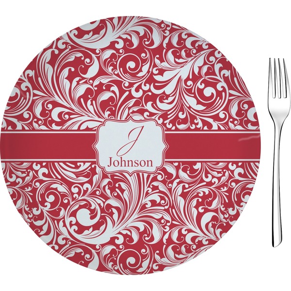 Custom Swirl 8" Glass Appetizer / Dessert Plates - Single or Set (Personalized)