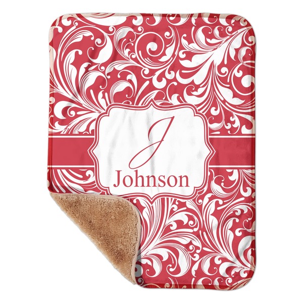 Custom Swirl Sherpa Baby Blanket - 30" x 40" w/ Name and Initial