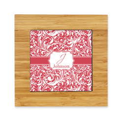 Swirl Bamboo Trivet with Ceramic Tile Insert (Personalized)