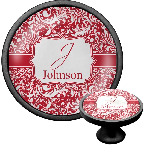 Custom Swirl Cabinet Knob (Black) (Personalized)