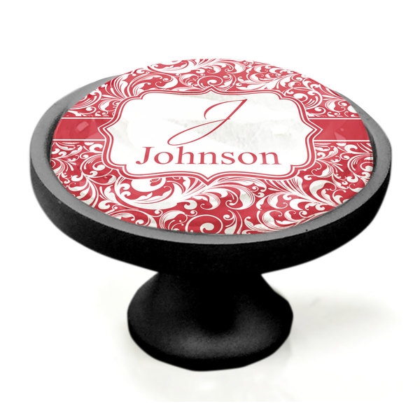 Swirl Black Custom Cabinet Knob (Side)